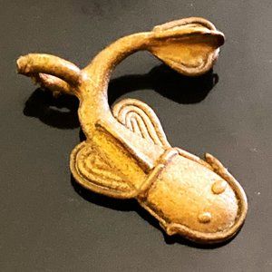 African catfish pendant in brass or bronze